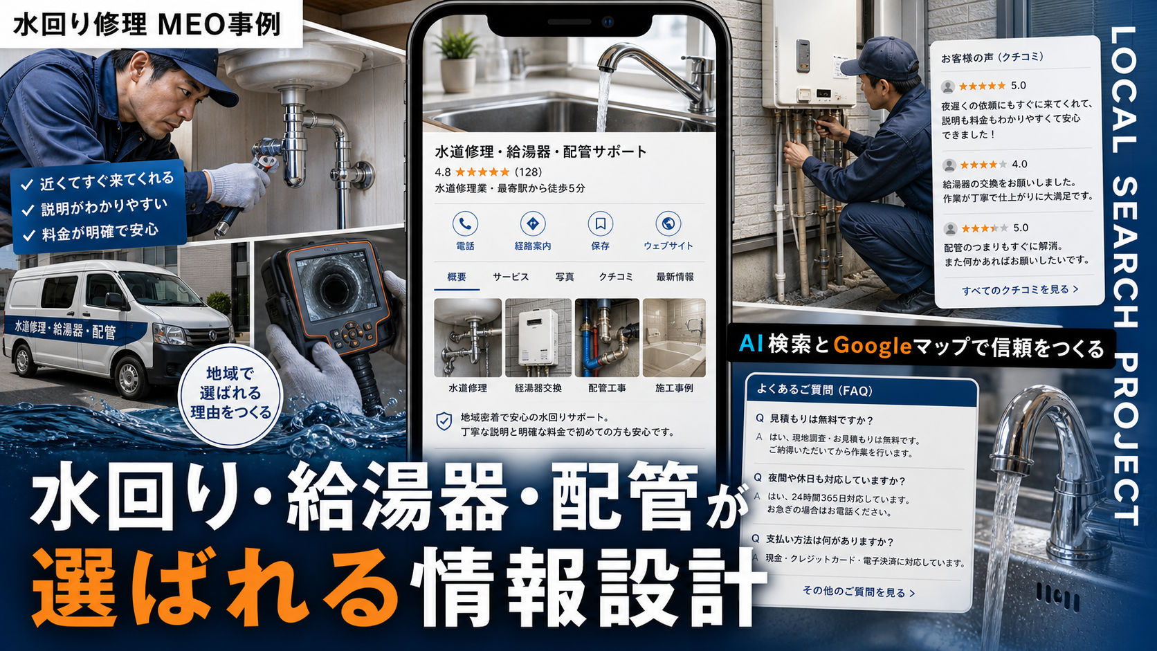 水回り・給湯器・配管がAI検索とGoogleマップで選ばれるための情報設計